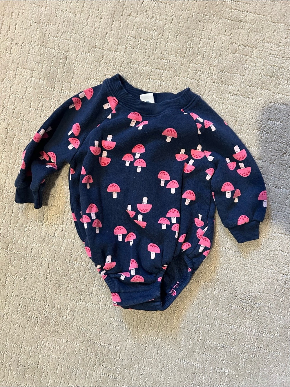 Old Navy baby girl sweatshirt bubble mushrooms fall cozy 3-6 months